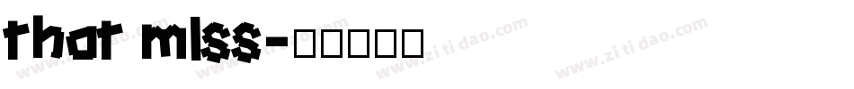 that mlss字体转换
